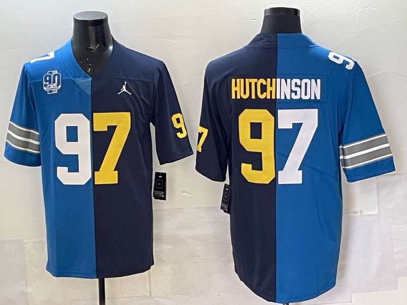 Men 2025 Detroit Lions #97 Hutchinson Blue black Limited NFL Jersey style 037->detroit lions->NFL Jersey